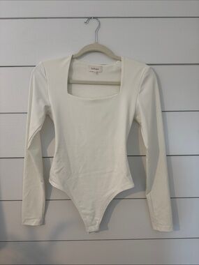 bohme Ivory Square Neck Long Sleeve Bodysuit